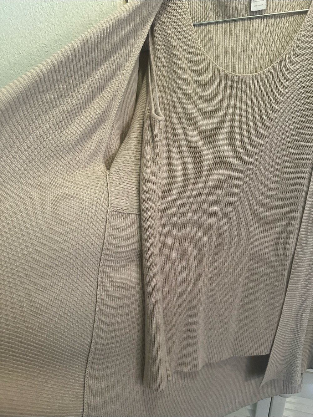 Chico's Neutral Taupe Ribbed Cardigan with Shell - Picture 3 of 5
